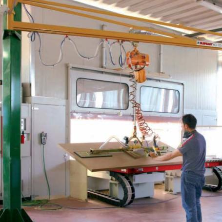 Palonnier à ventouses pour la manutention de panneaux en bois aggloméré, médium et mélaminé